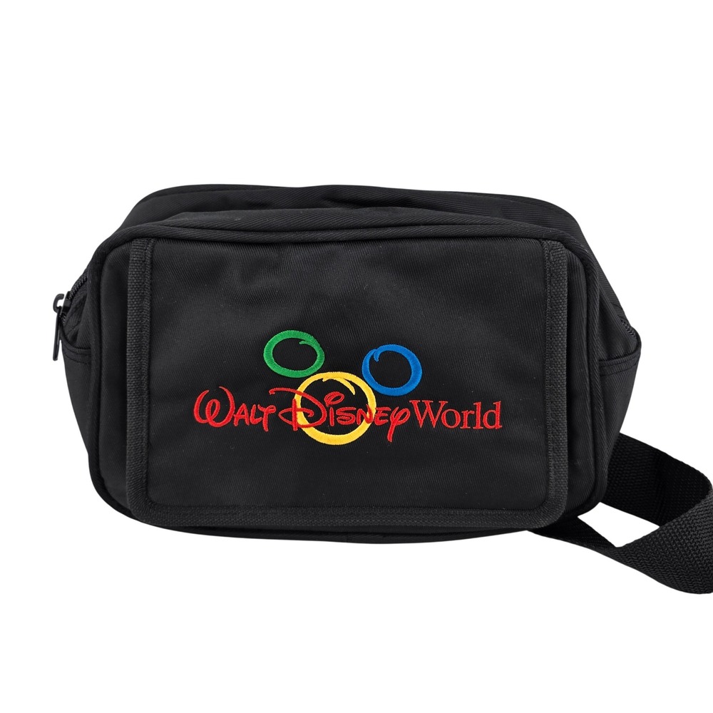 Disney‎ Fanny Pack Walt Disney World Embroidered Waist Bag OS Black Vacation